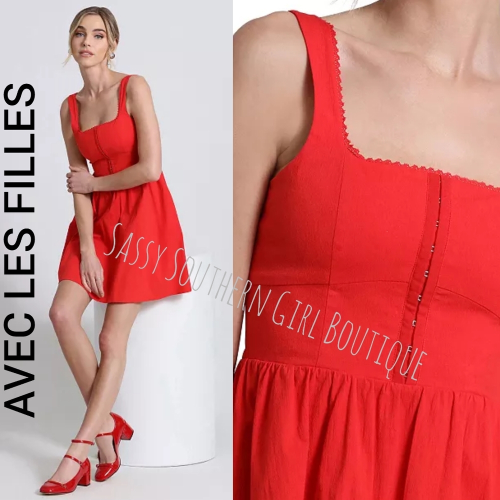 🆕⭐ Avec les Filles Red Corset Mini Dress
